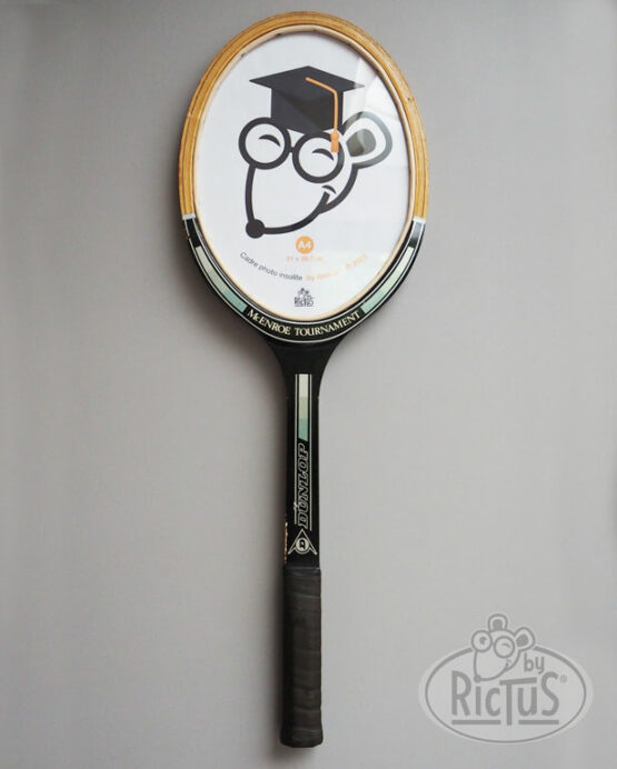 Raquette de tennis Dunlop MCEnroe transformée en cadre photo