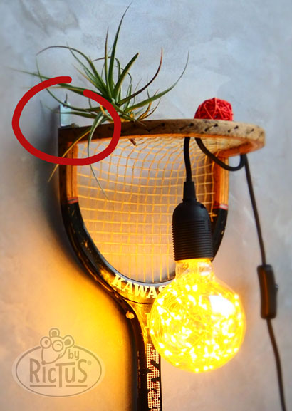 Raquette de tennis étagère lampe