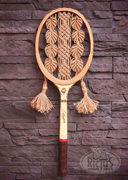 DIY macramé avec une raquette de tennis