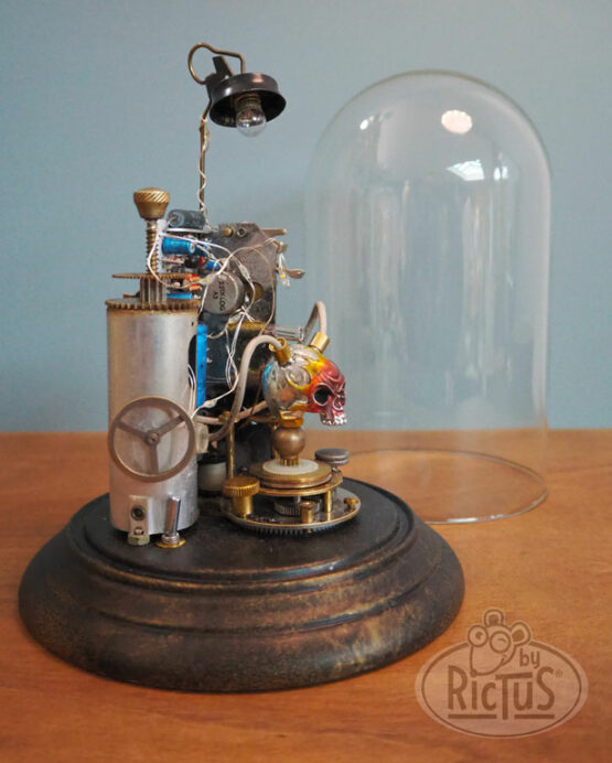 Cloche en verre et sa guirlande  style steampunk