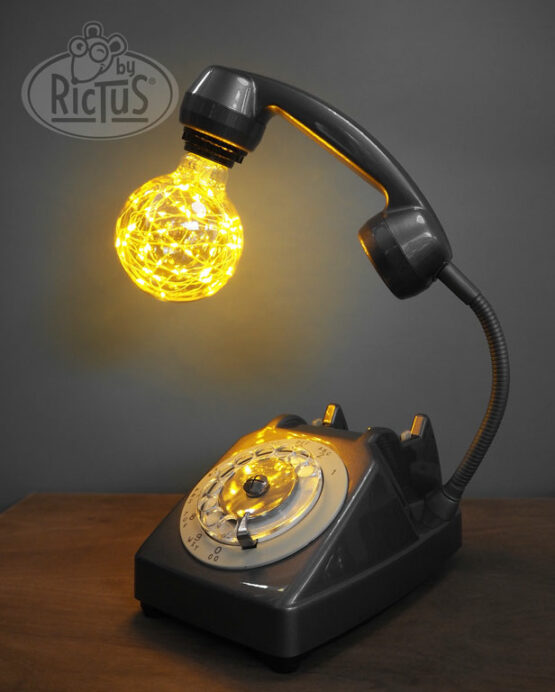 Lampe téléphone PTT gris à cadran